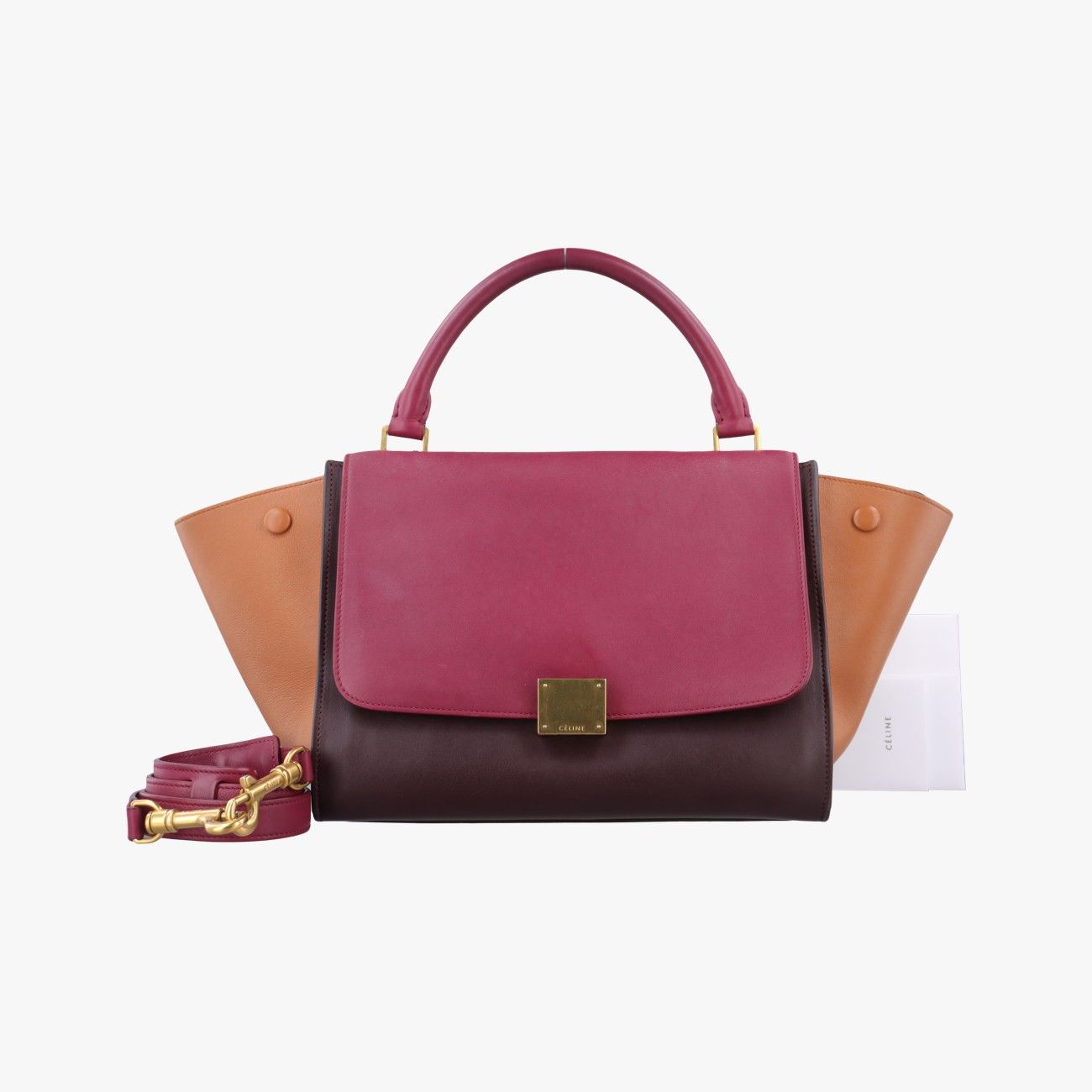 Celine Trapeze Orange X Brown X Pink Leather F-at-0154 F-Cu-0164