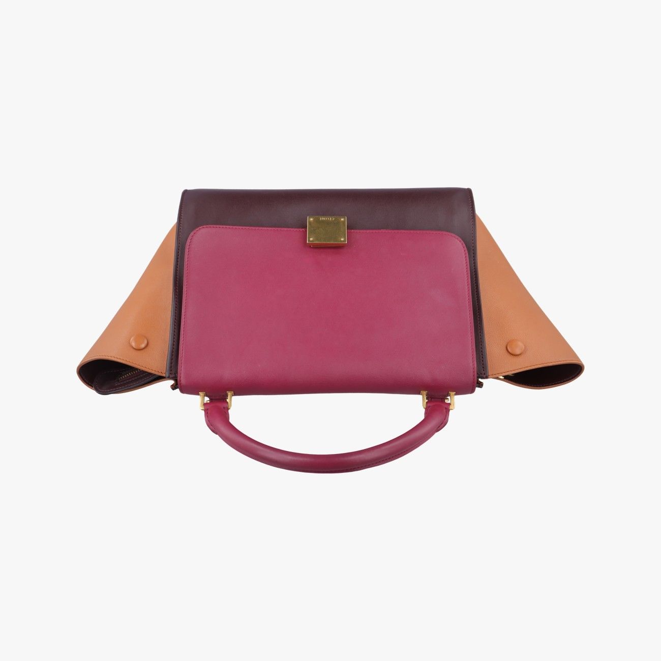 Celine Trapeze Orange X Brown X Pink Leather F-at-0154 F-Cu-0164