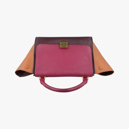 Celine Trapeze Orange X Brown X Pink Leather F-at-0154 F-Cu-0164