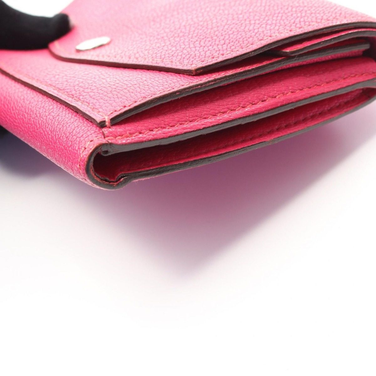 Hermes Trifold Wallet Till Rose Shocking Leather — view 9