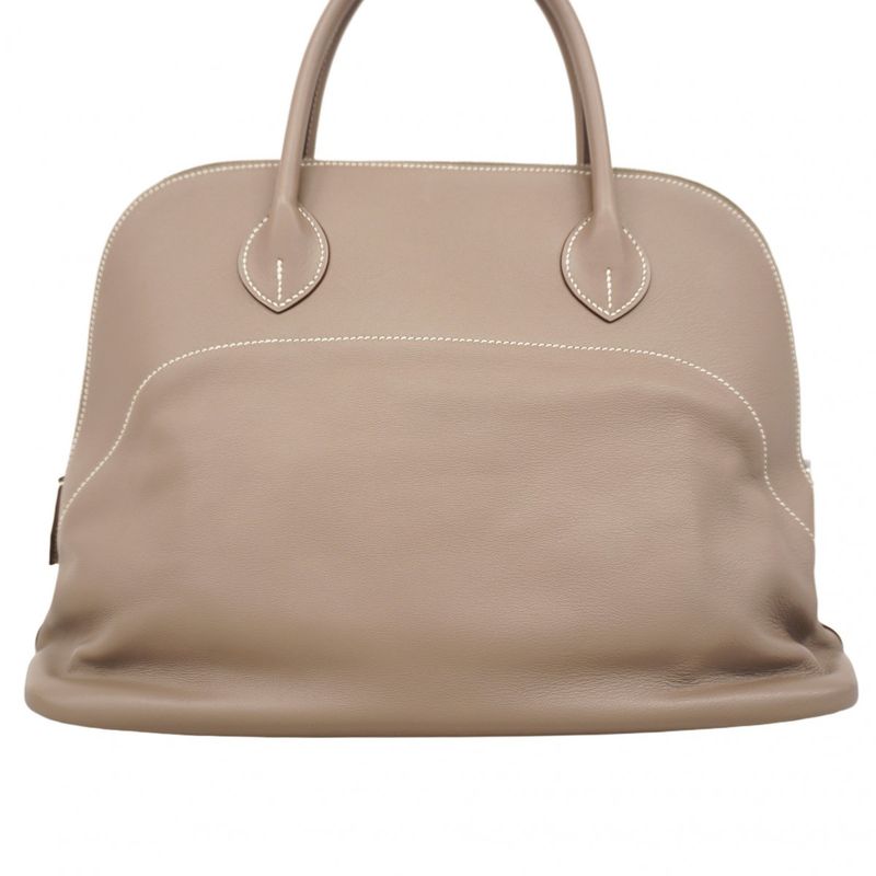 SALE Hermes Handbag Bolide Relax 35 Vosikkim Beige Silver Hardware □Q Engraved