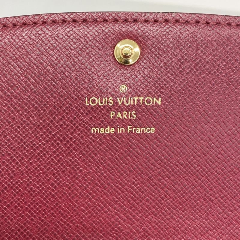 SALE Louis Vuitton Long Wallet Monogram Portefeuille Emily M60697 Brown Fuchsia