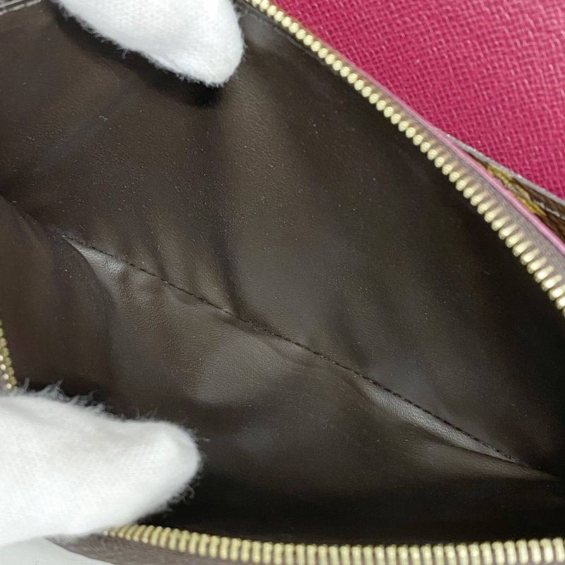 SALE Louis Vuitton Long Wallet Monogram Portefeuille Emily M60697 Brown Fuchsia