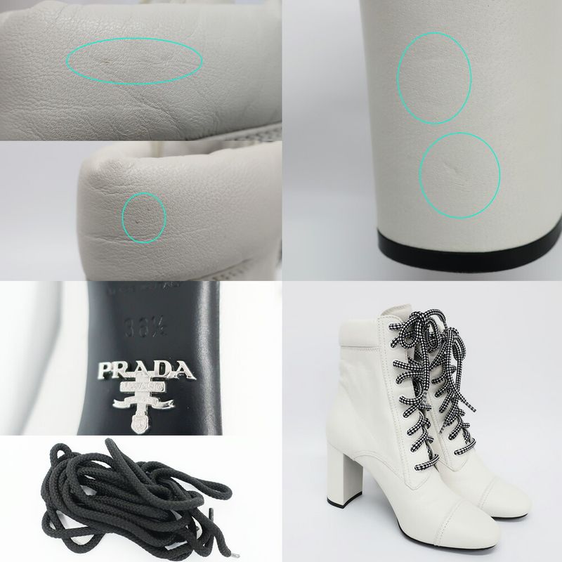 Prada Shorts Boots White Notation Size 36.5 23.5cm (9.25in) Equivalent