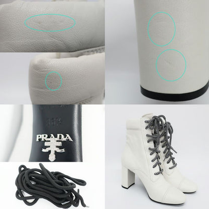 Prada Shorts Boots White Notation Size 36.5 23.5cm (9.25in) Equivalent