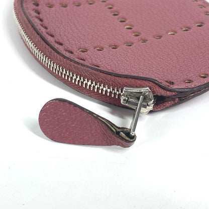 Hermes Coin Case Evelyn H Logo Leather Purple