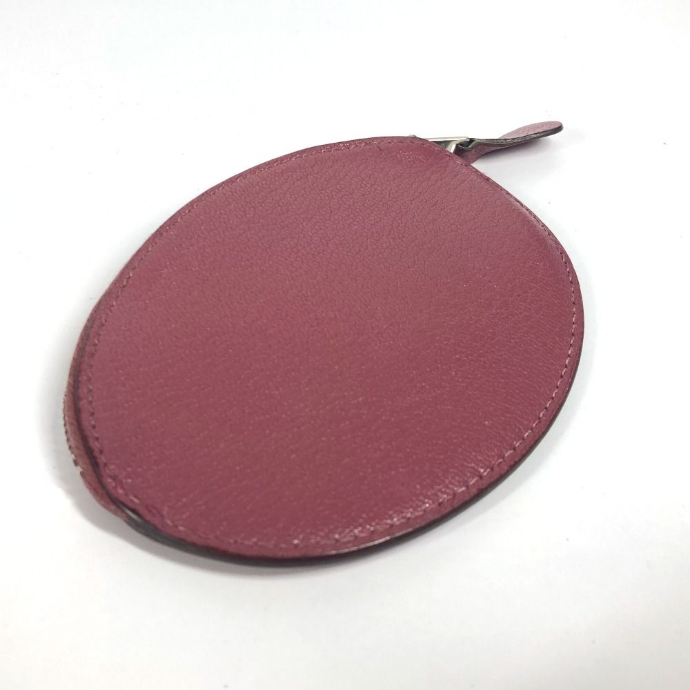 Hermes Coin Case Evelyn H Logo Leather Purple