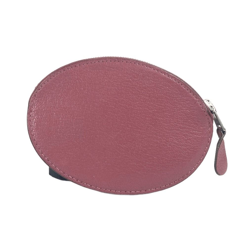 Hermes Coin Case Evelyn H Logo Leather Purple