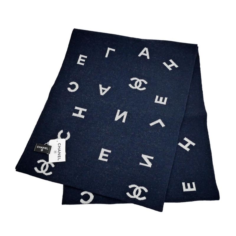 Chanel Reversible Muffler - Navy - Coco Mark 2025 Cruises Aaa710