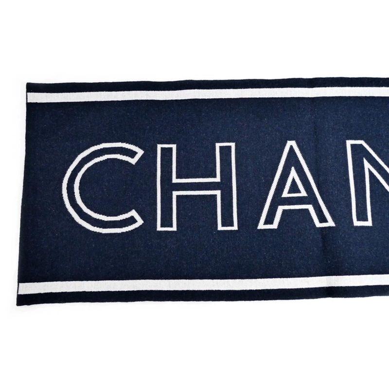 Chanel Reversible Muffler - Navy - Coco Mark 2025 Cruises Aaa710