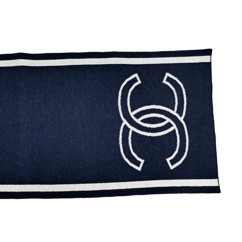 Chanel Reversible Muffler - Navy - Coco Mark 2025 Cruises Aaa710