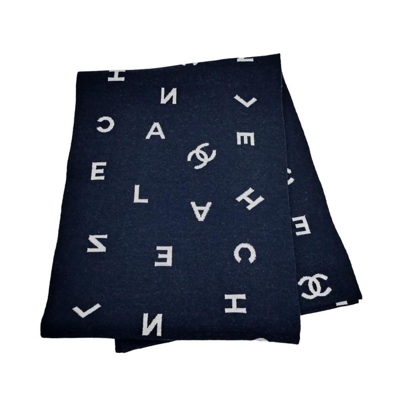 Chanel Reversible Muffler - Navy - Coco Mark 2025 Cruises Aaa710