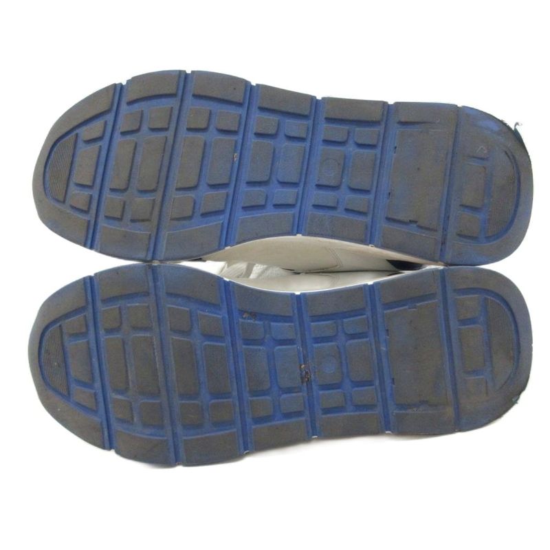 Versace Sneakers Low Cut Shoes Logo Calf Leather 42 White Navy