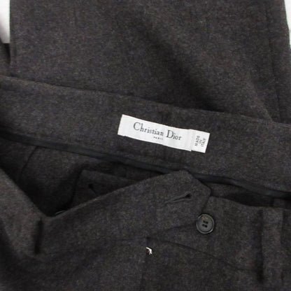 Christian Dior Slacks Wool Pants Straight Center Press Angora Blend 40 Gray