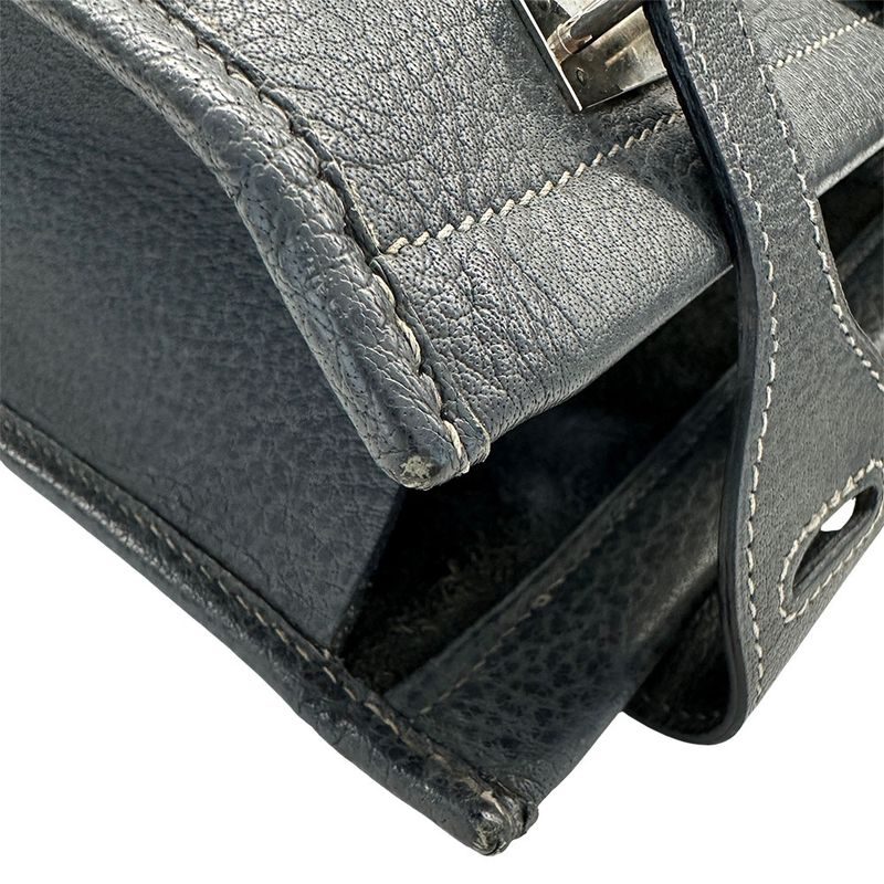 Hermes Bag Cabas GM Women's Brand Tote Bag Buffalo Graphite Large Capacity