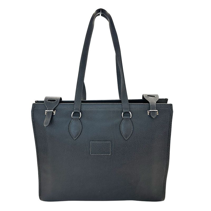 Hermes Bag Cabas GM Women's Brand Tote Bag Buffalo Graphite Large Capacity