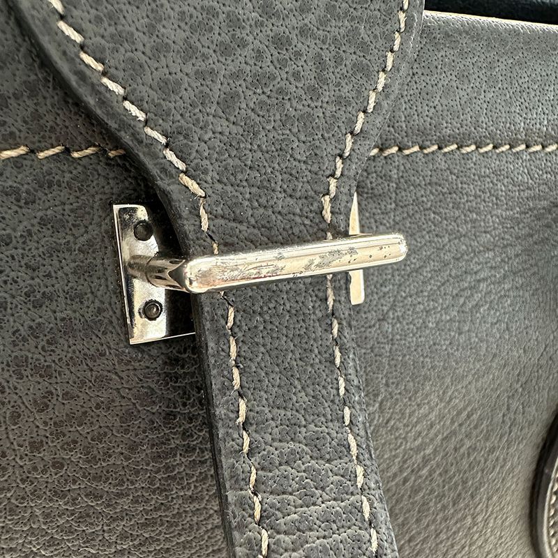 Hermes Bag Cabas GM Women's Brand Tote Bag Buffalo Graphite Large Capacity