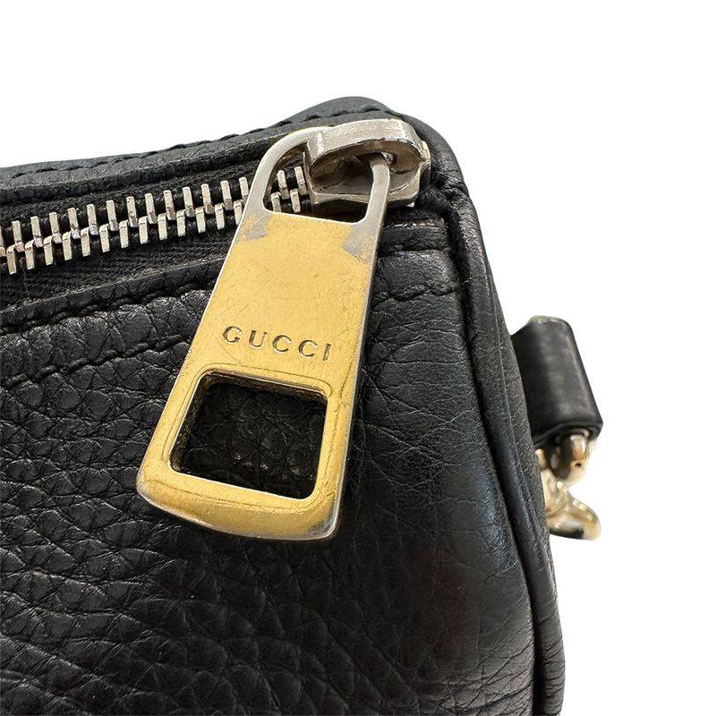Gucci Bag Women's Men's Brand Bamboo Handbag Shoulder Bag 2way Leather Black