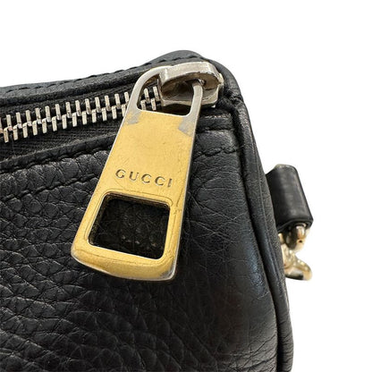 Gucci Bag Women's Men's Brand Bamboo Handbag Shoulder Bag 2way Leather Black