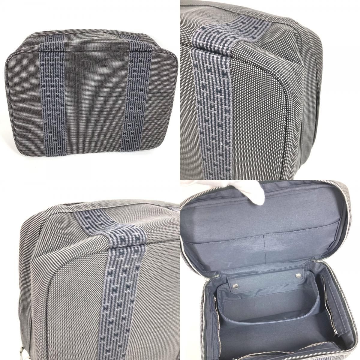 Hermes Pouch Her Line Vanity Bag Canvas Gray