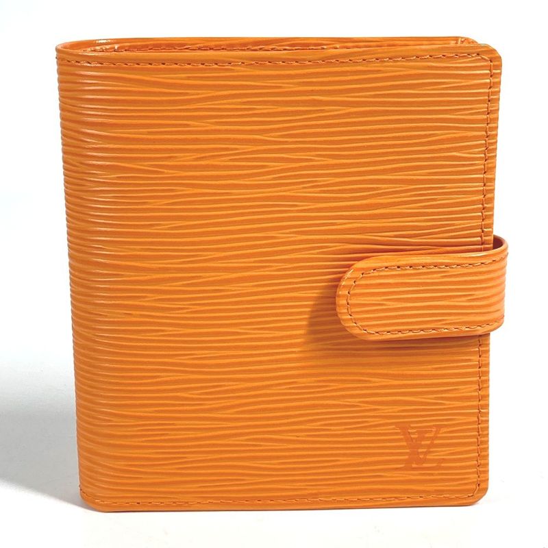 Louis Vuitton Bifold Wallet Portobier Compact M6355h Epi Leather Mandarin Orange