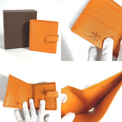 Louis Vuitton Bifold Wallet Portobier Compact M6355h Epi Leather Mandarin Orange