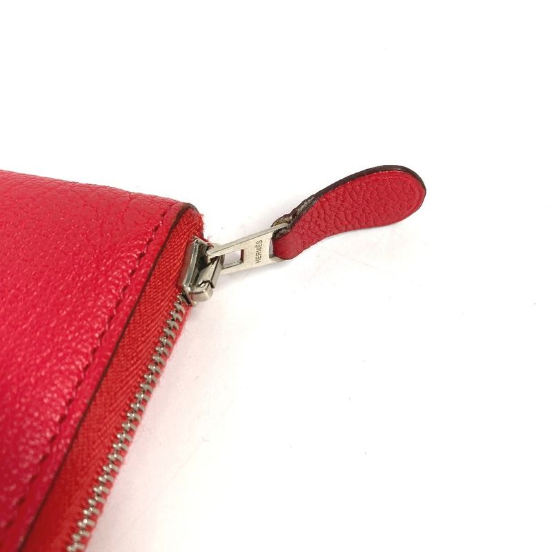 Hermes Long Wallet Evelyn Azap Long Chevre Red Series