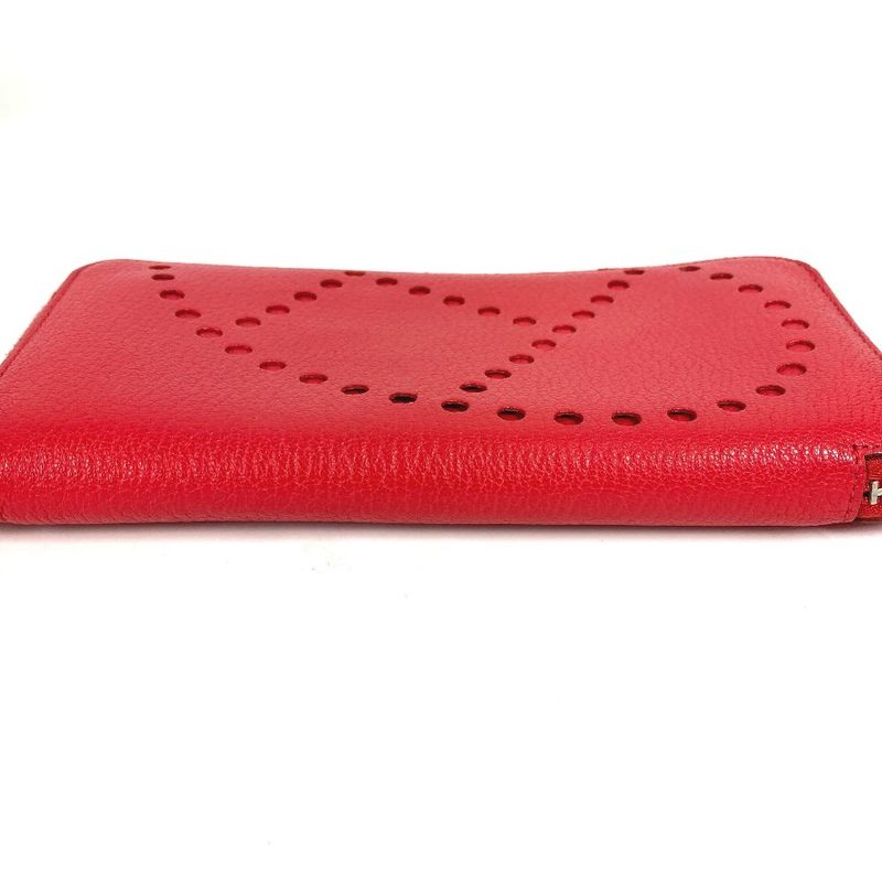 Hermes Long Wallet Evelyn Azap Long Chevre Red Series