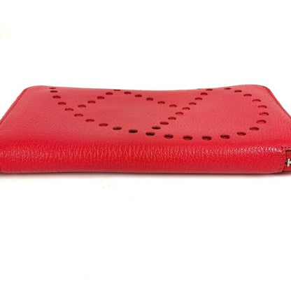 Hermes Long Wallet Evelyn Azap Long Chevre Red Series