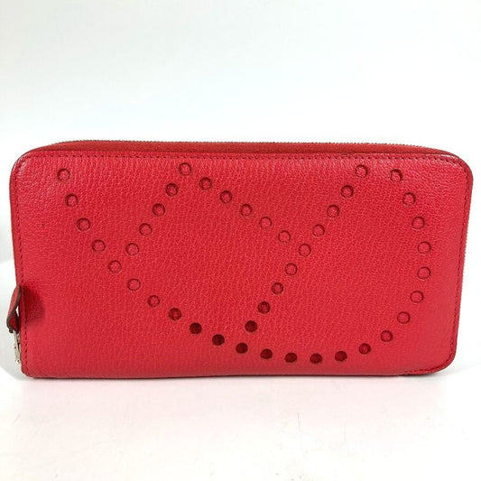 Hermes Long Wallet Evelyn Azap Long Chevre Red Series