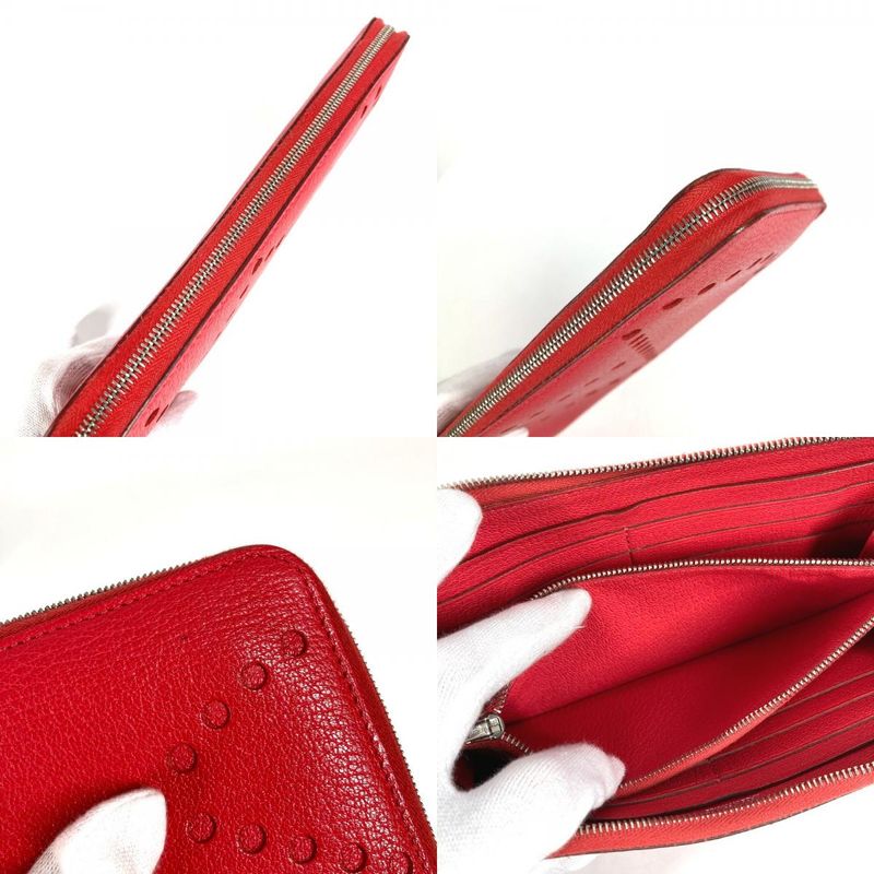 Hermes Long Wallet Evelyn Azap Long Chevre Red Series