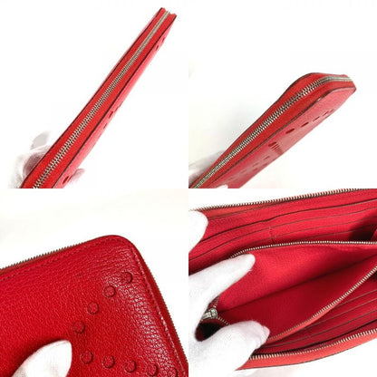 Hermes Long Wallet Evelyn Azap Long Chevre Red Series
