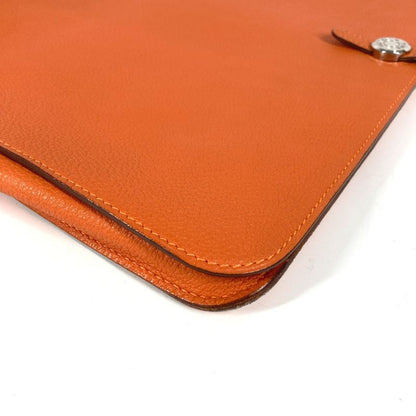Hermes Clutch Bag Dogon Meeting Dogon Meeting Taurillon Clemence Orange