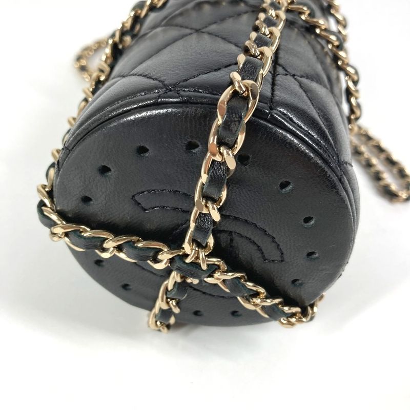 Chanel Shoulder Bag CC Coco Mark Logo Chain With Case As1324 Leather Black
