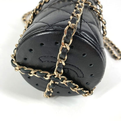 Chanel Shoulder Bag CC Coco Mark Logo Chain With Case As1324 Leather Black