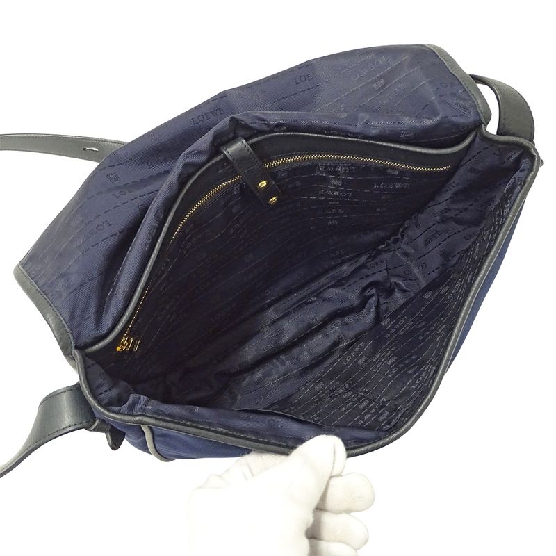 Loewe Bag Women's Brand Shoulder Bag Canvas Navy Logo Crossbody Stylish