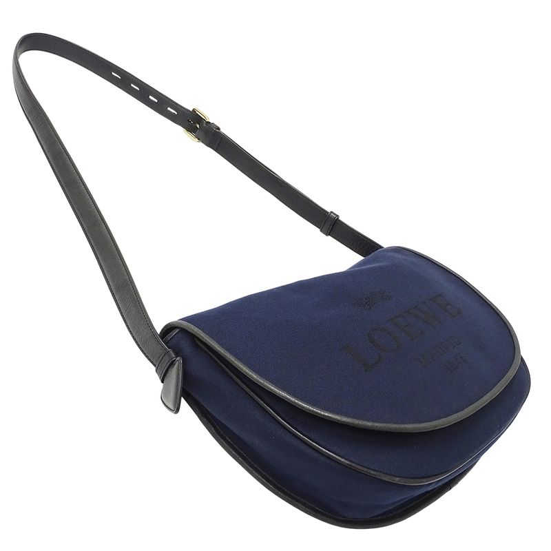 Loewe Bag Women's Brand Shoulder Bag Canvas Navy Logo Crossbody Stylish