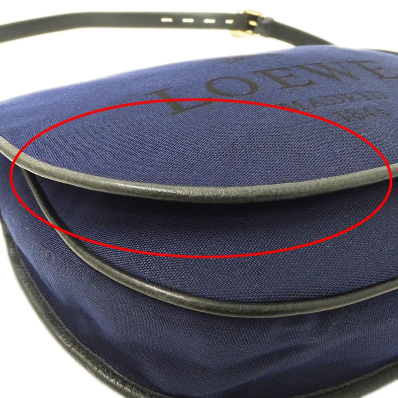Loewe Bag Women's Brand Shoulder Bag Canvas Navy Logo Crossbody Stylish