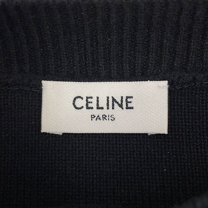 Celine Knit Triomphe Bottom Neck Sweater XS Black Off-white