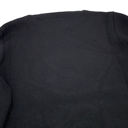 Celine Knit Triomphe Bottom Neck Sweater XS Black Off-white
