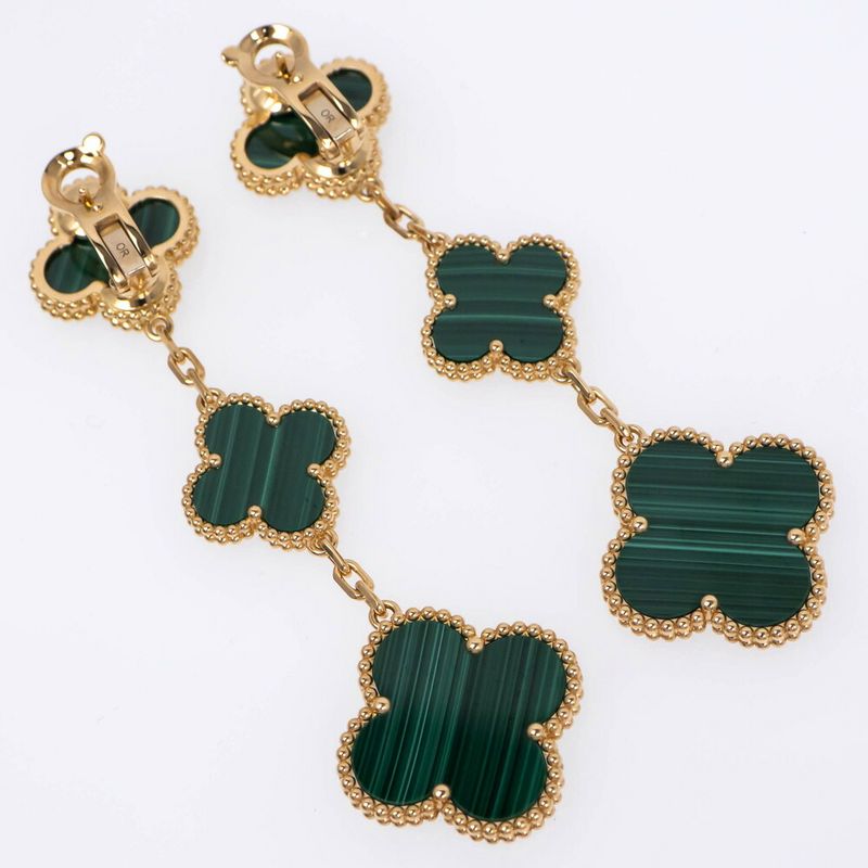 Van Cleef & Appel Magic Alhambra 3 Motif Vcaro2ag00 Earrings 750yg 18K