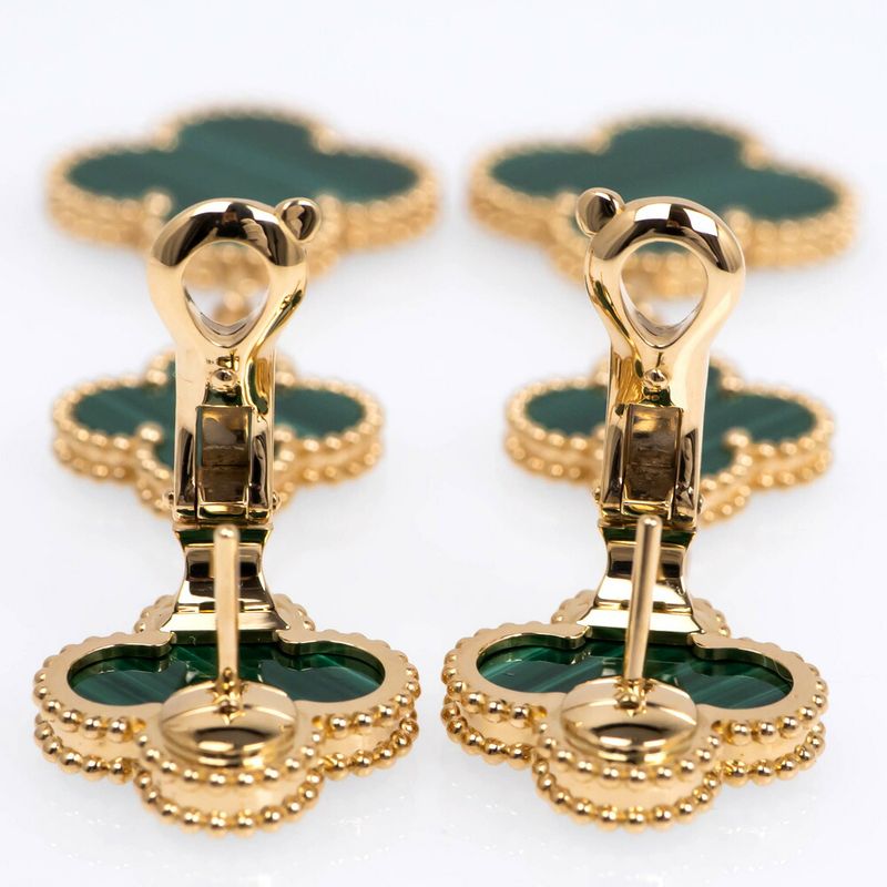 Van Cleef & Appel Magic Alhambra 3 Motif Vcaro2ag00 Earrings 750yg 18K