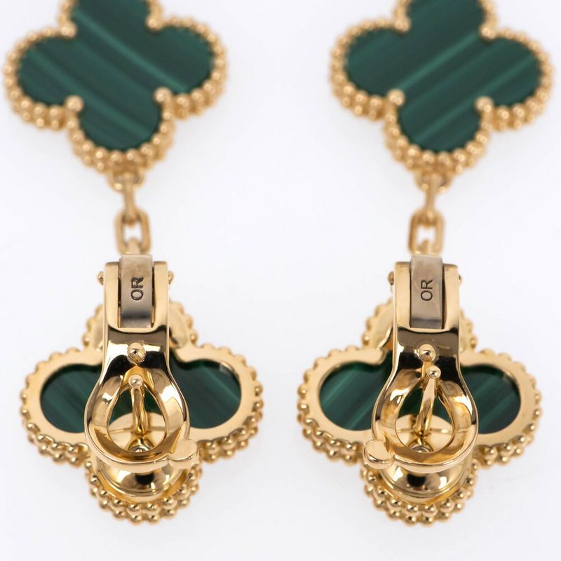 Van Cleef & Appel Magic Alhambra 3 Motif Vcaro2ag00 Earrings 750yg 18K