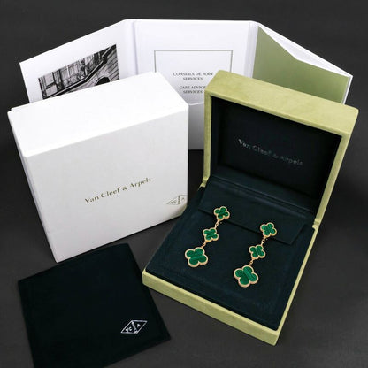 Van Cleef & Appel Magic Alhambra 3 Motif Vcaro2ag00 Earrings 750yg 18K