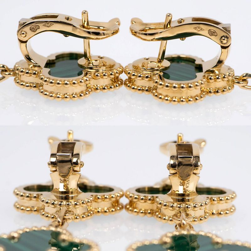 Van Cleef & Appel Magic Alhambra 3 Motif Vcaro2ag00 Earrings 750yg 18K