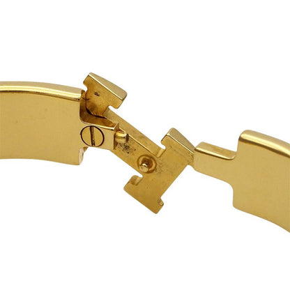 Hermes Bracelet Ladies  Click H PM Bangle Orange Gold Stylish Cool