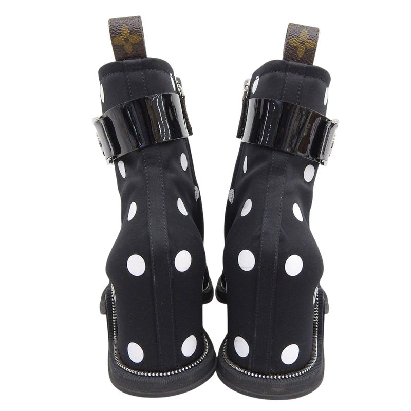 Louis Vuitton Similar Moonlight Dot Pattern Open Toe Boots Shoes Ladies Black 38