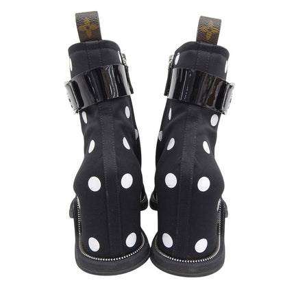 Louis Vuitton Similar Moonlight Dot Pattern Open Toe Boots Shoes Ladies Black 38