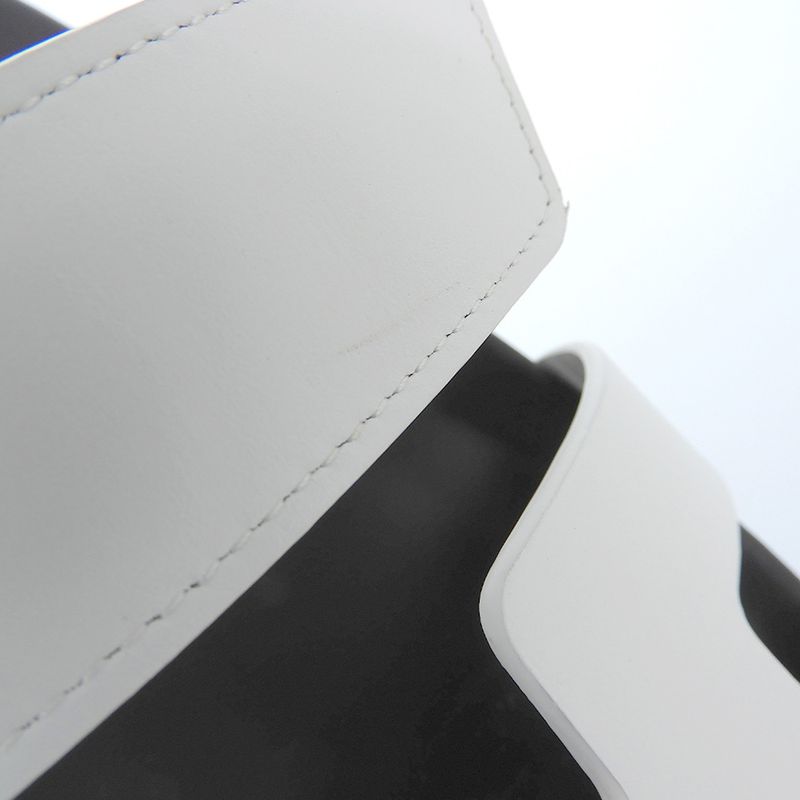 Hermes Chypre Flat Leather H Sandals Shoes Women's White 36