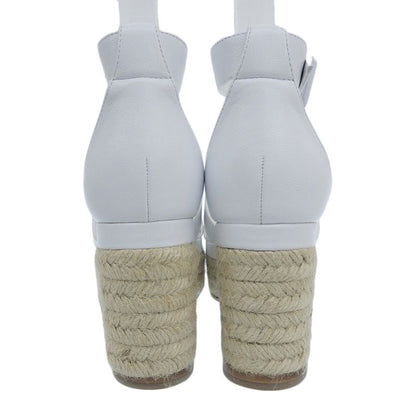 Hermes Similar Elda Leather Strap Espadrille Sandals Shoes Women's White 35